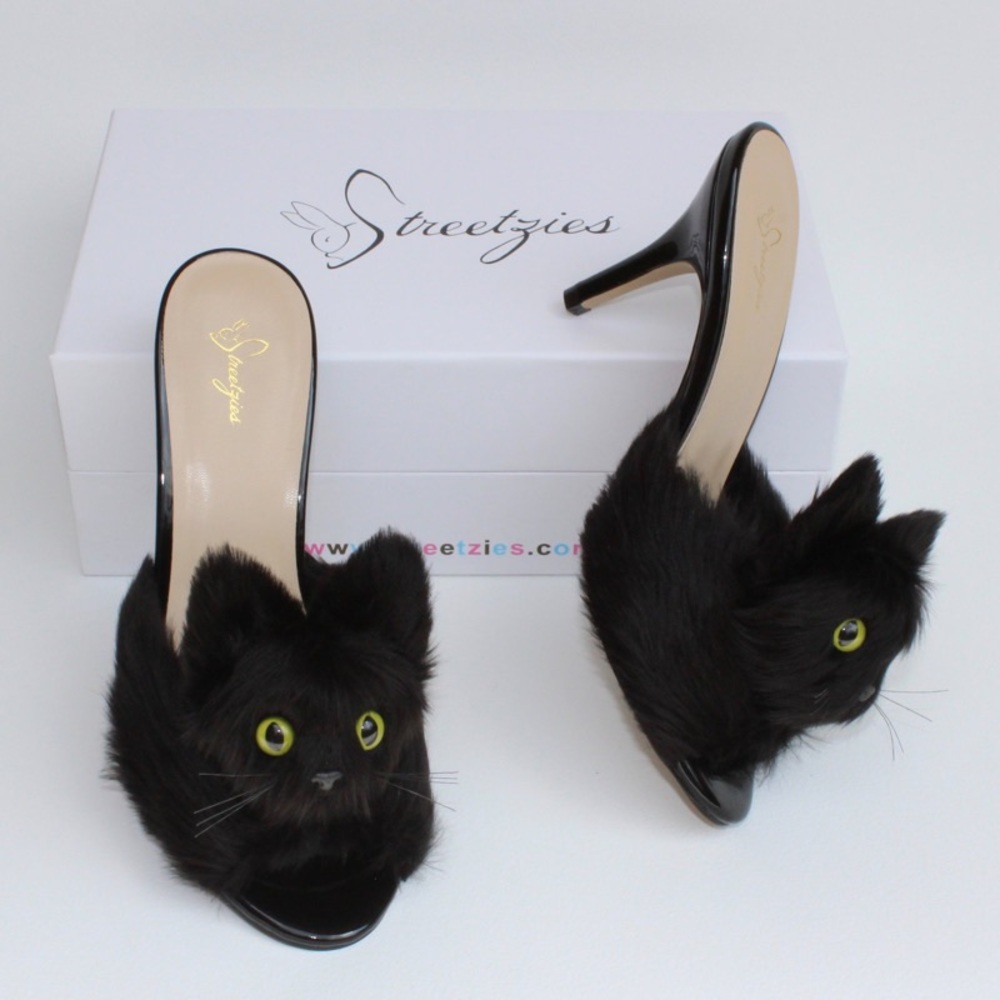 Kitty Slippers - Black - Picture 4 of 12